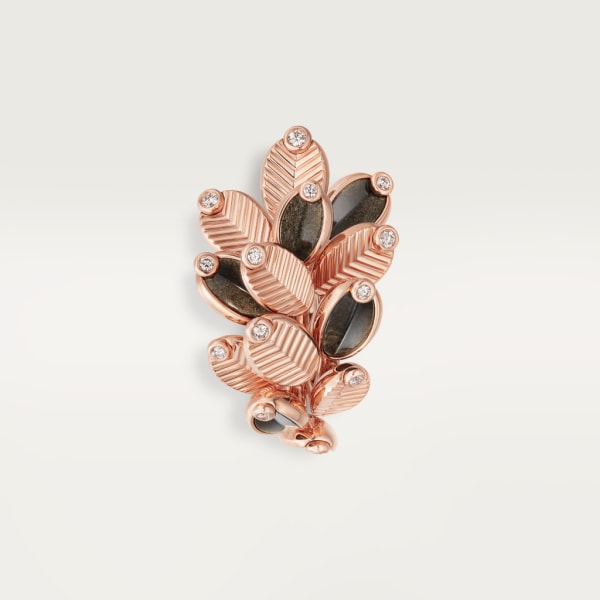 Grain de café ring Rose gold, obsidians, diamonds