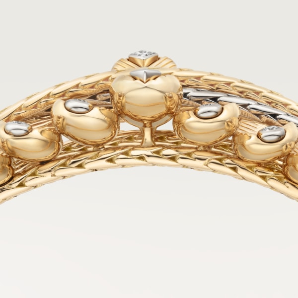 Grain de Café bracelet Yellow gold, white gold, diamonds