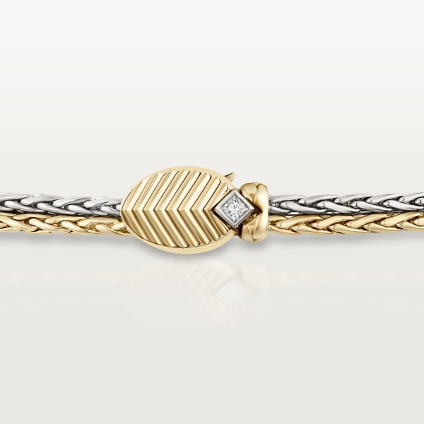 Grain de Café necklace Yellow gold, white gold, diamonds