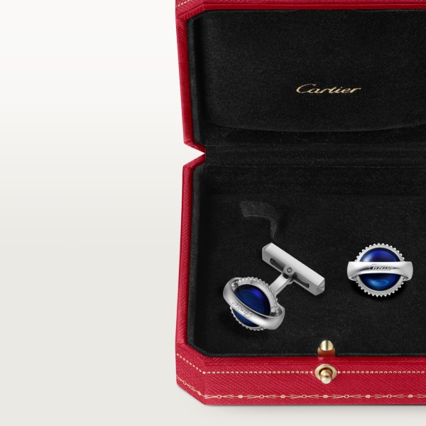 Ballon Bleu de Cartier silver cufflinks Sterling silver, palladium finish, synthetic spinel