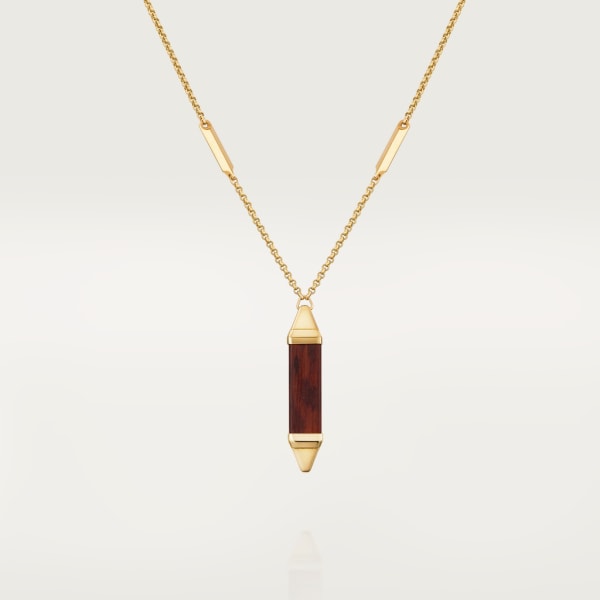 Les Berlingots de Cartier necklace large model Yellow gold, snakewood