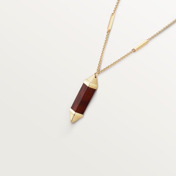 Les Berlingots de Cartier necklace large model Yellow gold, snakewood