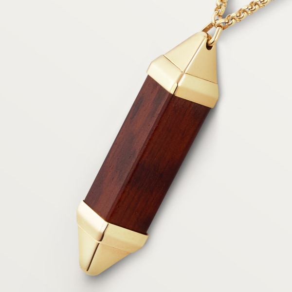 Les Berlingots de Cartier necklace large model Yellow gold, snakewood