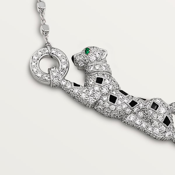 Panthère de Cartier necklace White gold, emeralds, diamonds