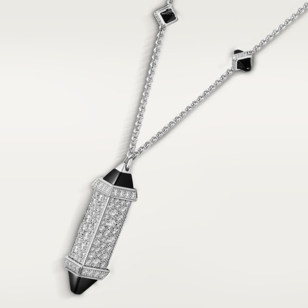 Les Berlingots de Cartier necklace large model White gold, onyx, diamond