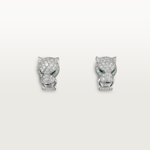 Panthère de Cartier earrings White gold, diamonds, emeralds, onyx