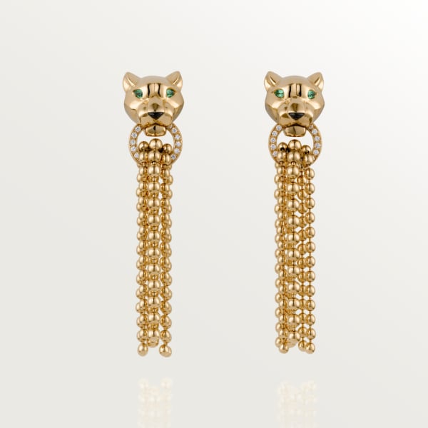 Panthère de Cartier earrings Yellow gold, diamonds, tsavorite garnets, onyx