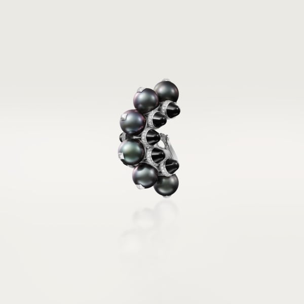 Clash de Cartier earring Large Model Rhodium-finish white gold, Tahiti pearls, onyx, diamonds