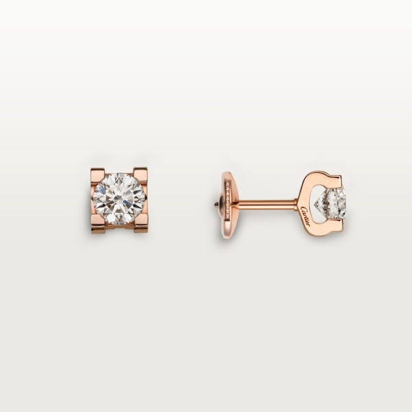 C de Cartier earrings Rose gold, diamonds