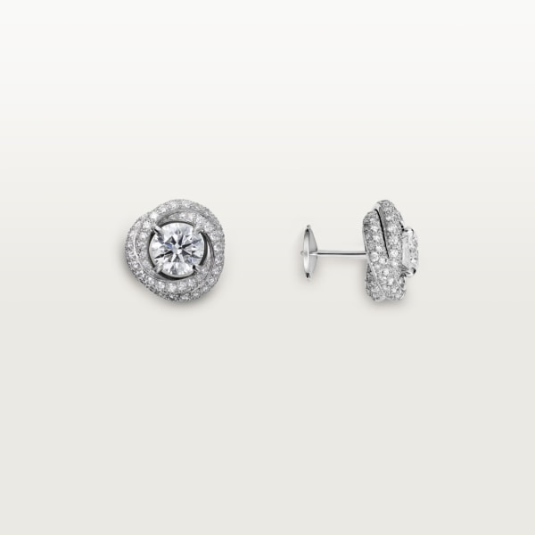 Trinity Ruban earrings White gold, diamonds