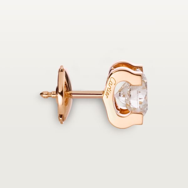 C de Cartier earrings Rose gold, diamonds