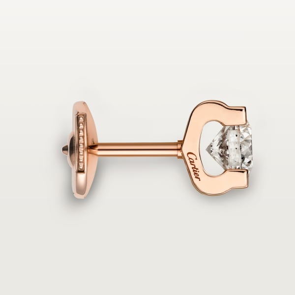 C de Cartier earrings Rose gold, diamonds