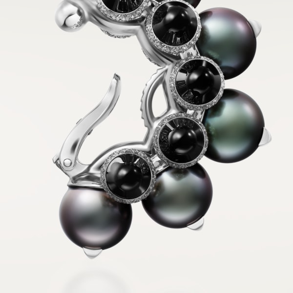 Clash de Cartier earring Large Model Rhodium-finish white gold, Tahiti pearls, onyx, diamonds