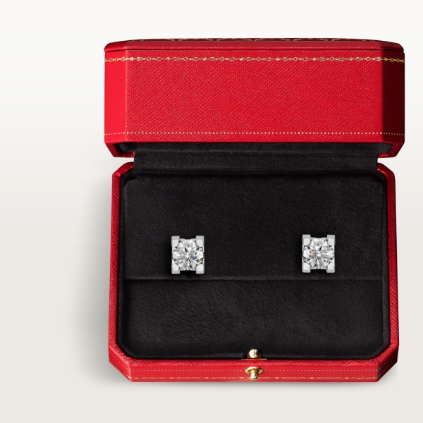 C de Cartier earrings White gold, diamonds