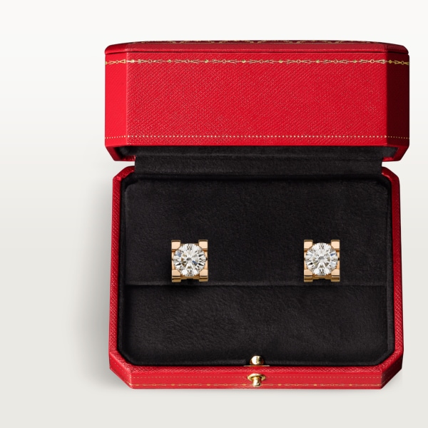 C de Cartier earrings Rose gold, diamonds