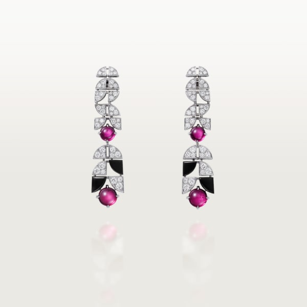 Beautés du Monde earrings White gold, rubellite, onyx, diamonds