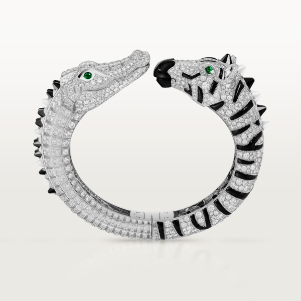 Indomptables de Cartier bracelet White gold, onyx, moonstone, emerald, diamonds