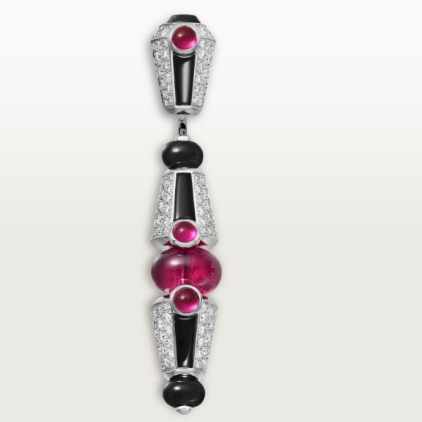 Beautés du Monde earrings White gold, rubellite, onyx, diamonds