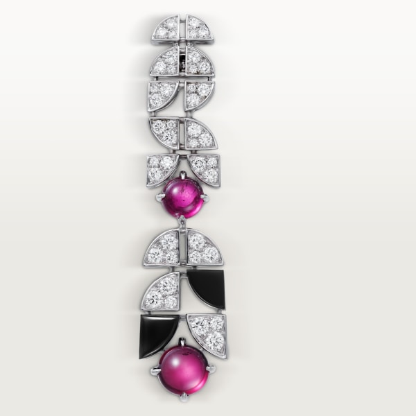 Beautés du Monde earrings White gold, rubellite, onyx, diamonds