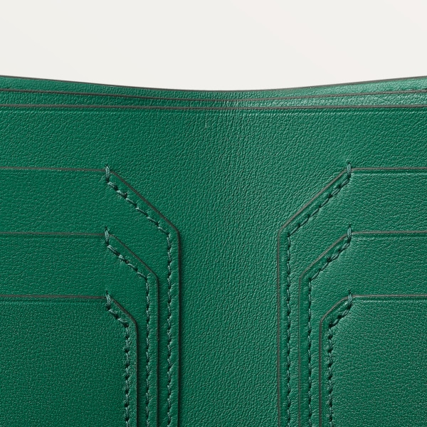 Must de Cartier Small Leather Goods, Wallet Aventurine calfskin, palladium finish