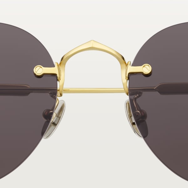 Signature C de Cartier Sunglasses Smooth golden-finish titanium, grey lenses