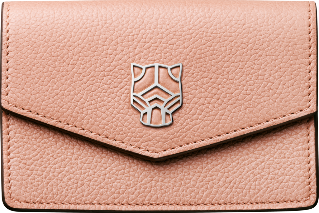 Panthère de Cartier Small Leather Goods, Card holderBlush calfskin, palladium finish