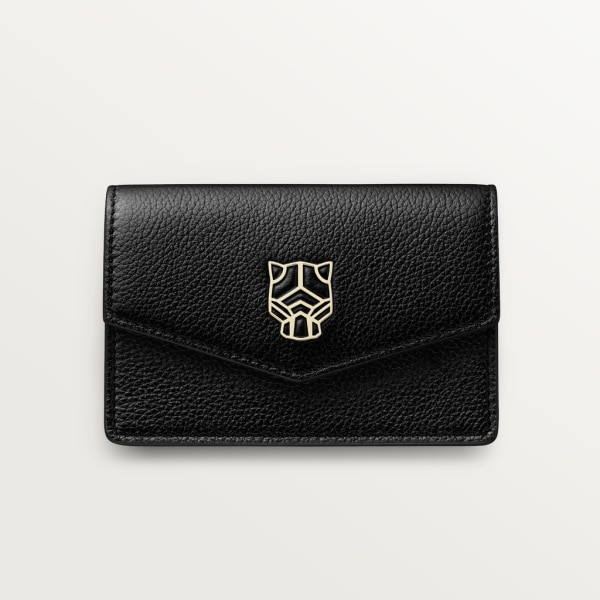 Panthère de Cartier Small Leather Goods, Card holder Black crocodile skin, white gold, onyx, diamonds