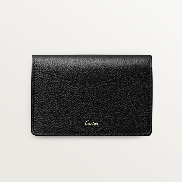 Panthère de Cartier Small Leather Goods, Card holder Black crocodile skin, white gold, onyx, diamonds