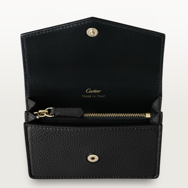 Panthère de Cartier Small Leather Goods, Card holder Black crocodile skin, white gold, onyx, diamonds