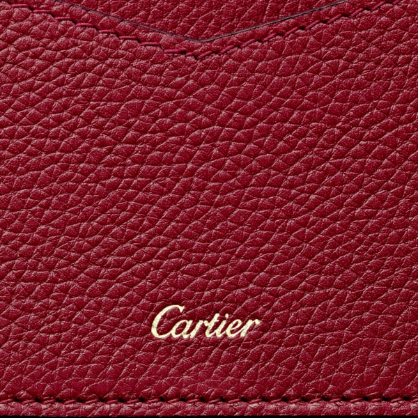 Panthère de Cartier Small Leather Goods, Card holder Burgundy calfskin, golden finish