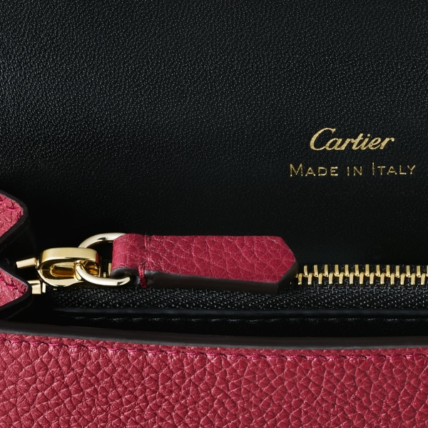 Panthère de Cartier Small Leather Goods, Card holder Burgundy calfskin, golden finish