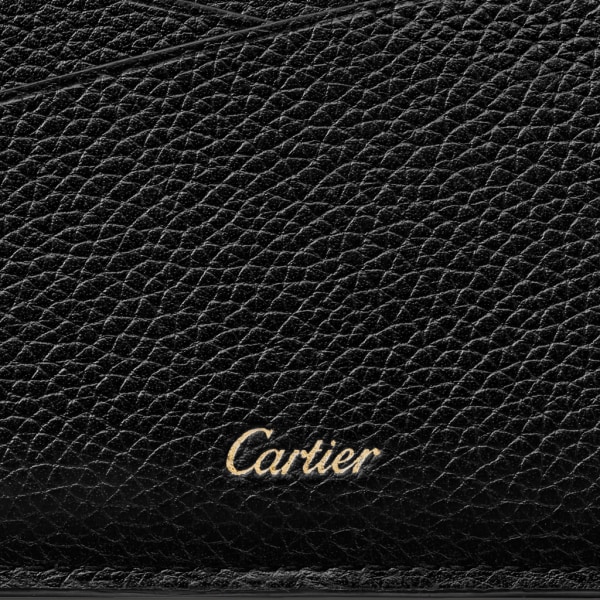 Panthère de Cartier Small Leather Goods, Card holder Black calfskin, golden finish