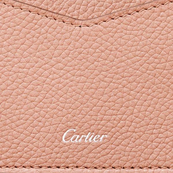 Panthère de Cartier Small Leather Goods, Card holder Blush calfskin, palladium finish