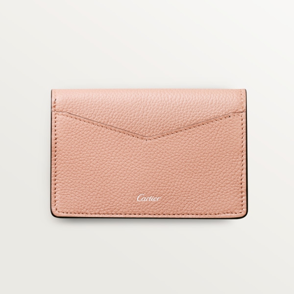 Panthère de Cartier Small Leather Goods, Card holder Blush calfskin, palladium finish