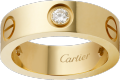 <span class='lovefont'>A </span> ring, 3 diamonds Yellow gold, diamonds