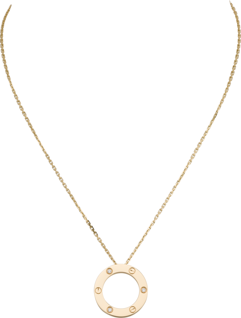 Love necklace, 3 diamondsYellow gold, diamonds