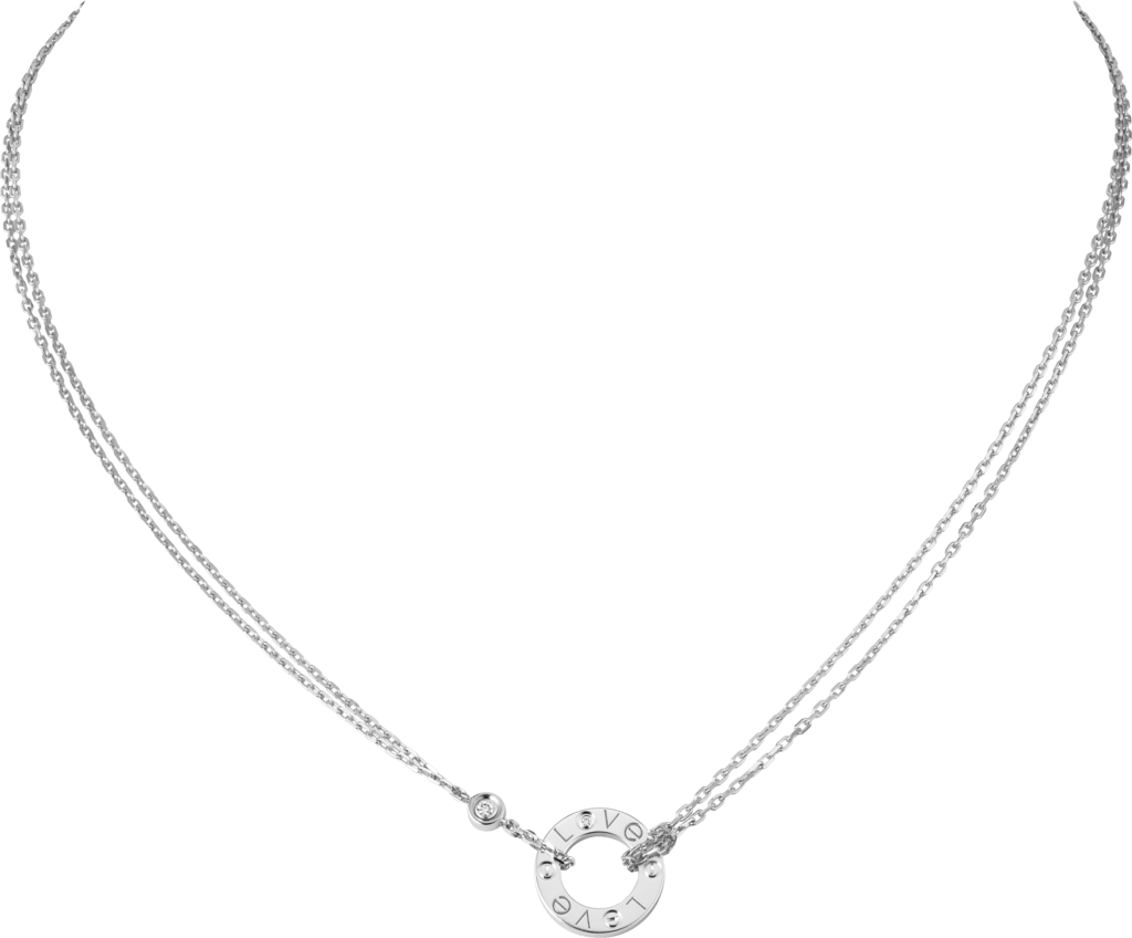 Love necklace, 2 diamondsWhite gold, diamonds