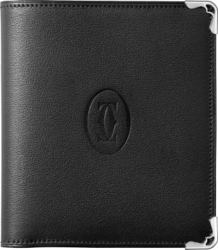 Multiple Wallet, Must de Cartier Black calfskin, stainless steel finish