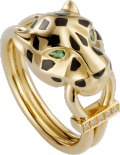 Panthère de Cartier ring Yellow gold, lacquer, diamonds, tsavorite garnet