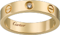 <span class='lovefont'>A </span> wedding band, 1 diamond Yellow gold, diamond