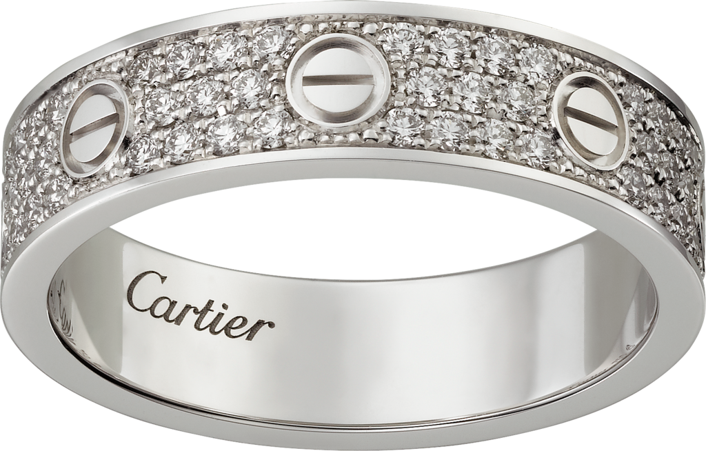 Love wedding band, diamond-pavedWhite gold, diamonds