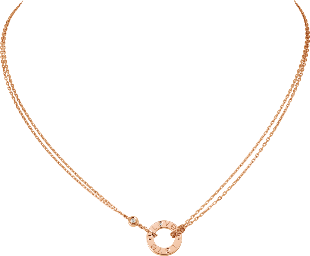 Love necklace, 2 diamondsRose gold, diamonds.