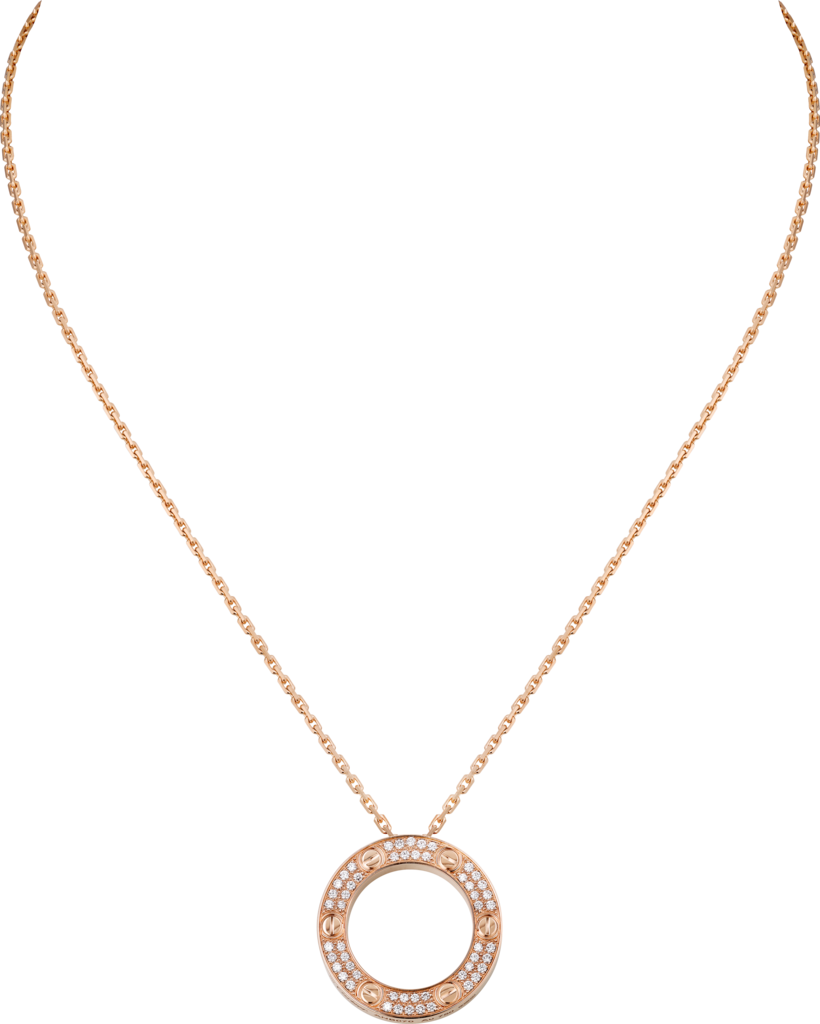 Love necklaceRose gold, diamonds