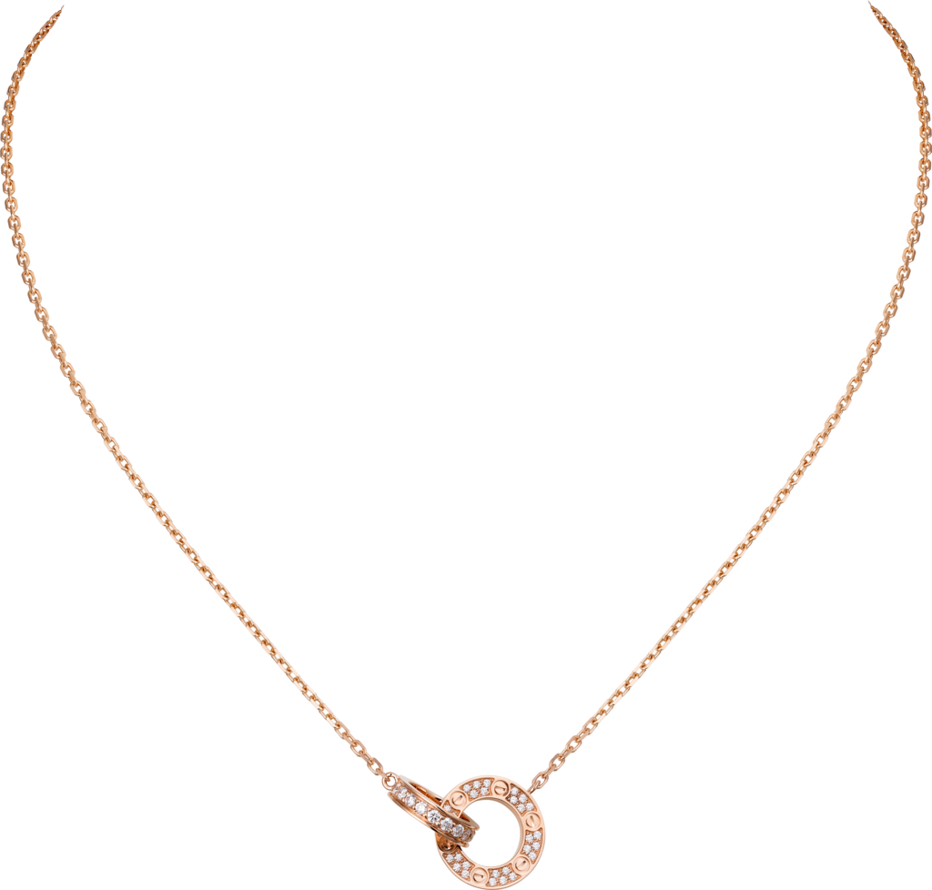 Love necklaceRose gold, diamonds