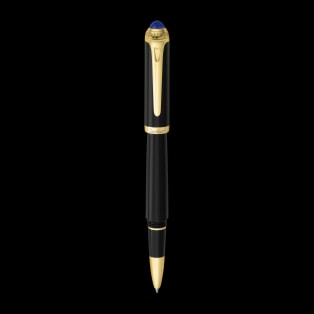 R de Cartier rollerball pen Black composite, yellow golden-finish details